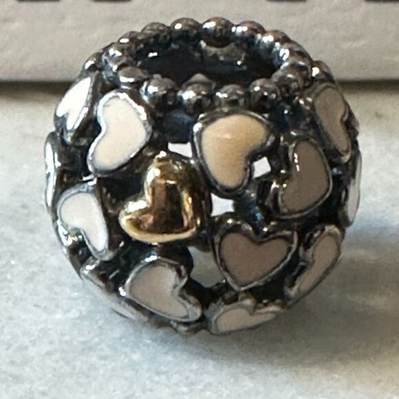 Authentic Pandora Pink Abundance Of Love Charm, Two Tone, 791283,‎ RETIRED - Picture 1 of 3